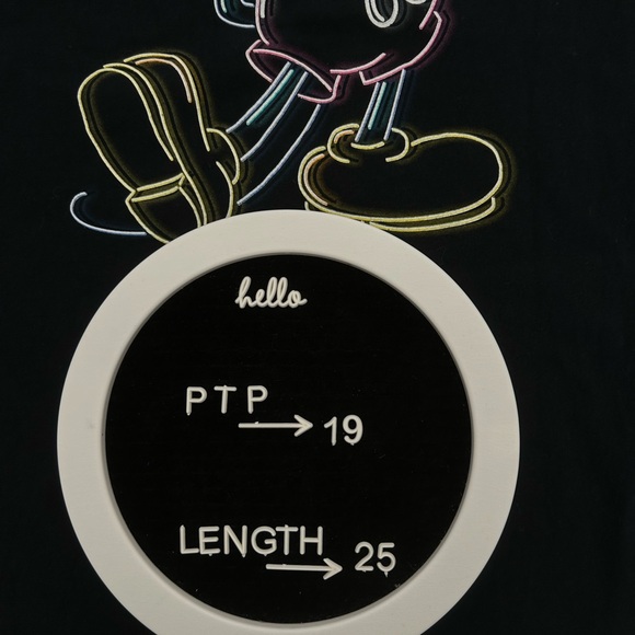 Black T-Shirt with Neon Mickey Mouse Design Fits like a Small Adult - Picture 10 of 11